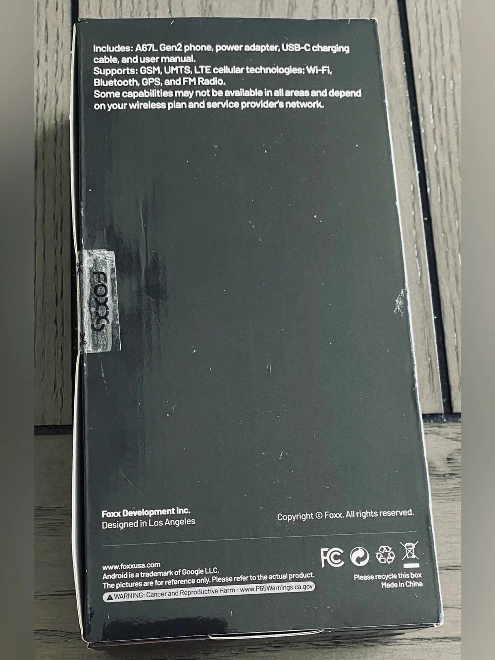Foxx A67L Gen2 Black Smartphone with Blue Display Accent